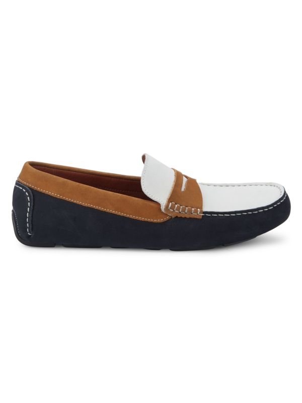 Saks Fifth Avenue Suede Driving Penny Loafers